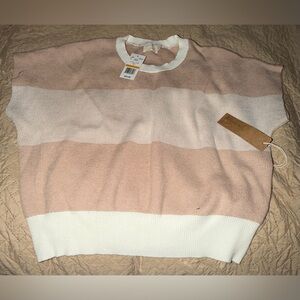 Blush and White Striped Sweater